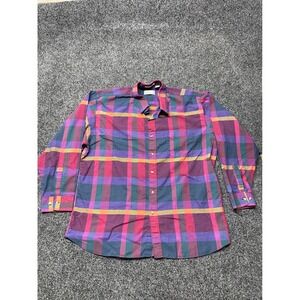 Main Stream Mens XL Vintage Plaid Button Down Shirt Multi Color Long Sleeve